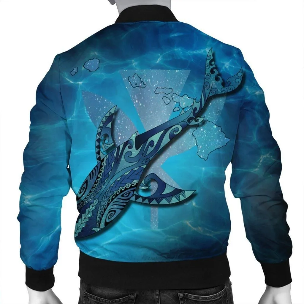 Hawaii Map Kanaka Galaxy Shark Bomber Jacket