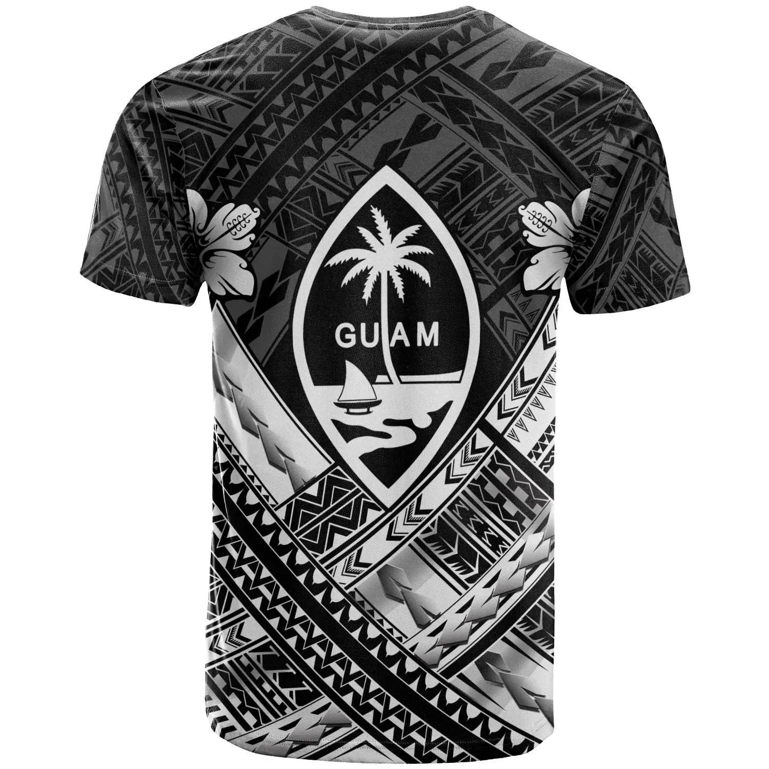 Guam Polynesian T-Shirt - Guam White Seal Camisole Hibiscus Style - BN18
