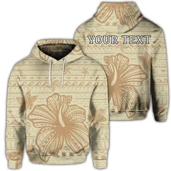 (Personalised) Hawaii Hibiscus Plumeria Kanaka Polynesian Vintage Hoodie - AH