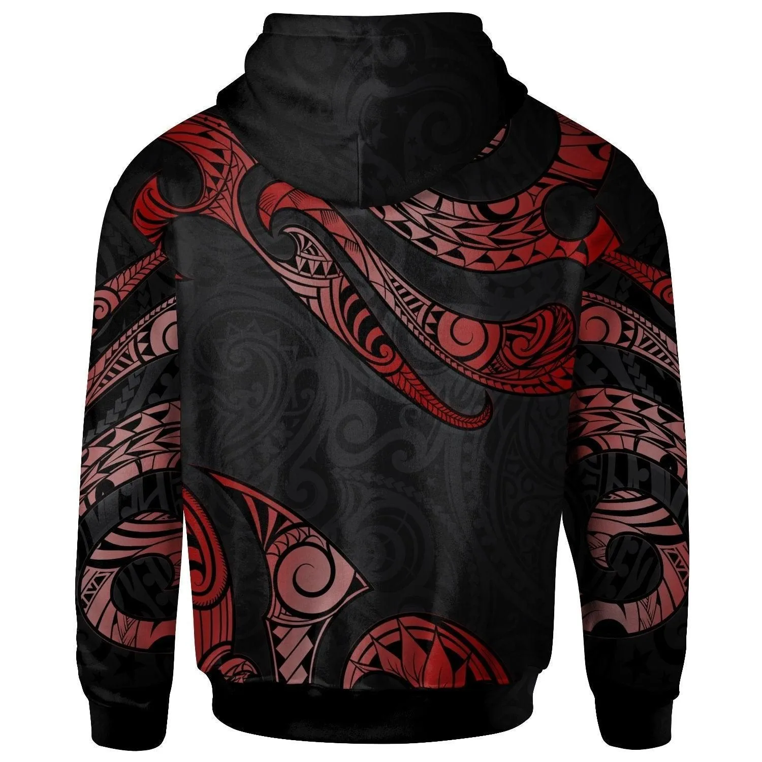 Yap Polynesian Hoodie - Poly Tattoo Red Version