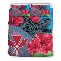 Alohawaii Home Set - Hawaii Turtle Hibiscus Kanaka Pink Style - Bedding Set AH J2