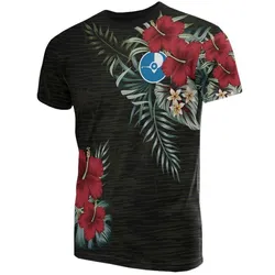 Yap T shirt - Yap Flag Hibiscus Palm Leaves