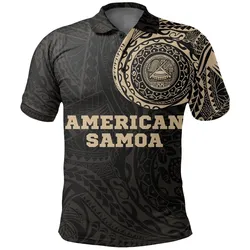 American Samoa Polo Shirt - American Samoa Seal Polynesian Tattoo