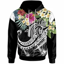 Kosrae Polynesian Summer Plumeria Black Unique 3D Printed Sublimation Hoodie Hooded Sweatshirt Comfy Soft And Warm For Men Women S to 5XL CTC16012475
