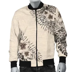 Chuuk Bomber Jacket - The Beige Hibiscus