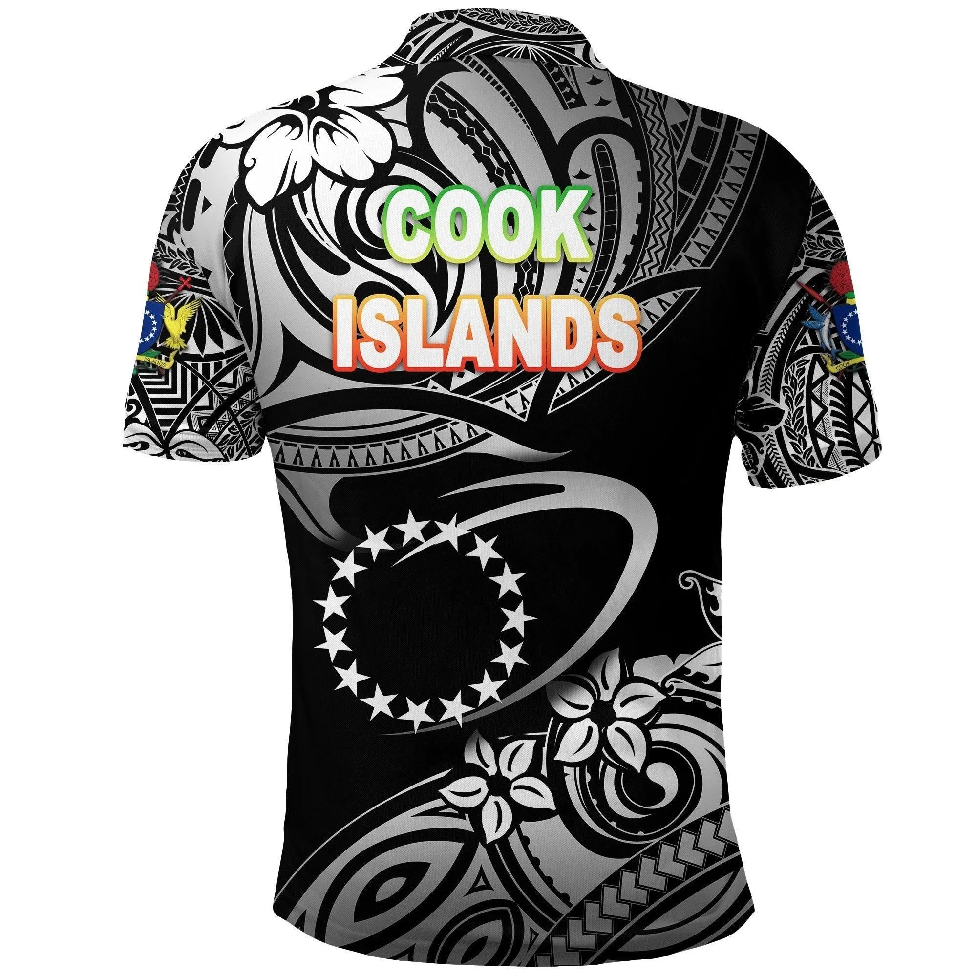 (Custom Personalised) Cook Islands Rugby Polo Shirt Unique Vibes - Black