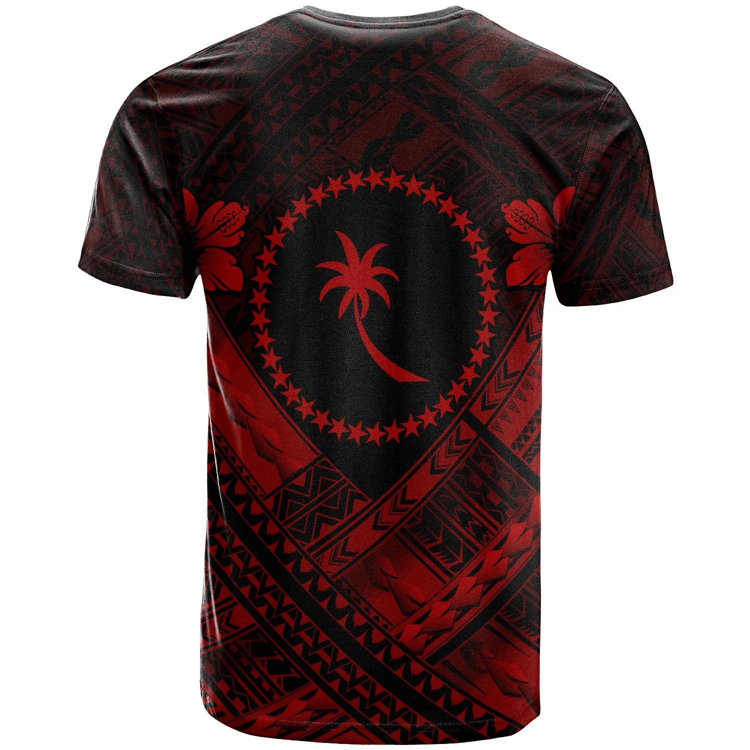 Chuuk Polynesian T-Shirts - Chuuk Red Seal Camisole Hibiscus Style - BN18