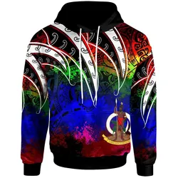 Vanuatu Hoodie - Tropical Leaf Rainbow Color