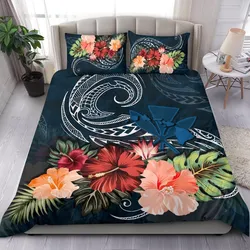 Kanaka Maoli (Hawaii) Bedding Set Hibiscus Polynesian Wave Duvet Cover Th5