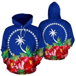 Chuuk Polynesian Hoodie Flag Hibiscus - BN39