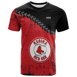 Regina Red Sox T-shirt Grunge Polynesian Tattoo - CA BASEBALL