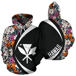 Alohawaii Hoodie - Kanaka Seamless Exotic Pattern With Tropical Leaves Flowers Hoodie - Circle Style - AH - J1