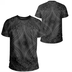 Polynesian Plumeria Mix Gray Black T Shirt Ah Jr Hawaiian Shorts Beach Short Sleeve