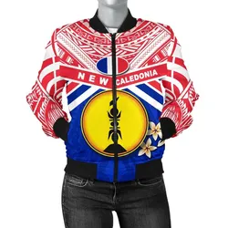 New Caledonia Rugby Women Bomber Jacket Polynesian