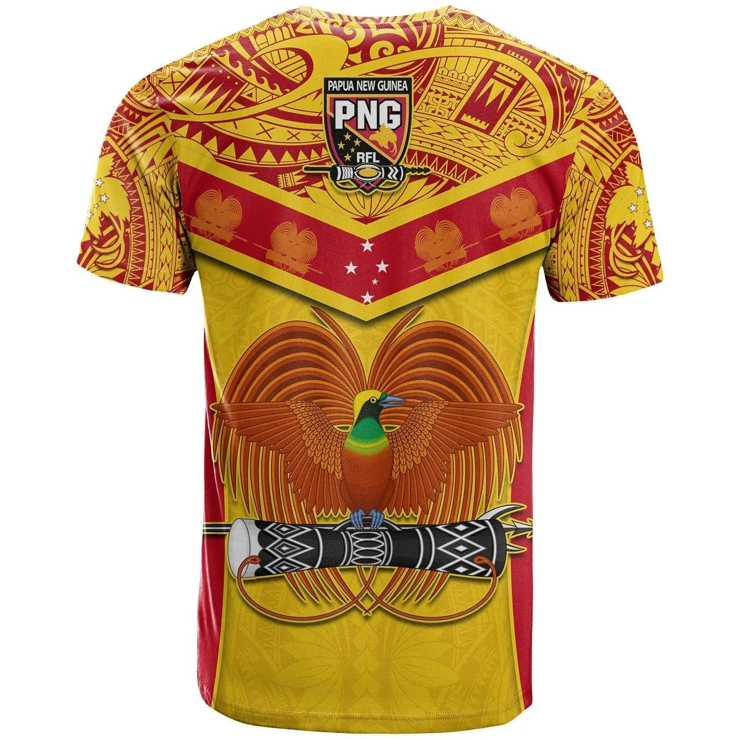 Papua New Guinea Rugby T Shirt PNG Kumuls Bird Of Paradise Yellow LT14