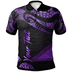 Tokelau Polynesian Custom Personalised Polo Shirt - Poly Tattoo Purple Version