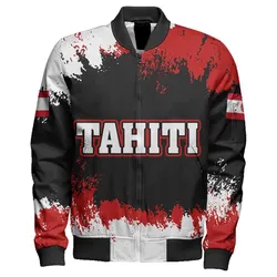 Wonder Print Shop Jacket - Tahiti Face Style Sleeve Zip Bomber Jacket