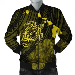 Alohawaii Jacket - Hawaiian Hibiscus Sea Turtle Swim Polynesian Bomber Jacket - Yellow - AH - J5R