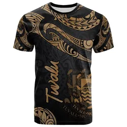 Tuvalu Polynesian T-Shirt - Poly Tattoo Gold Version