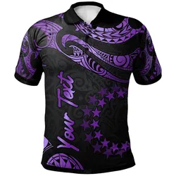Cook Islands Polynesian Custom Personalised Polo Shirt - Poly Tattoo Purple Version