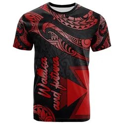 Wallis and Futuna Polynesian T-Shirt - Poly Tattoo Red Version