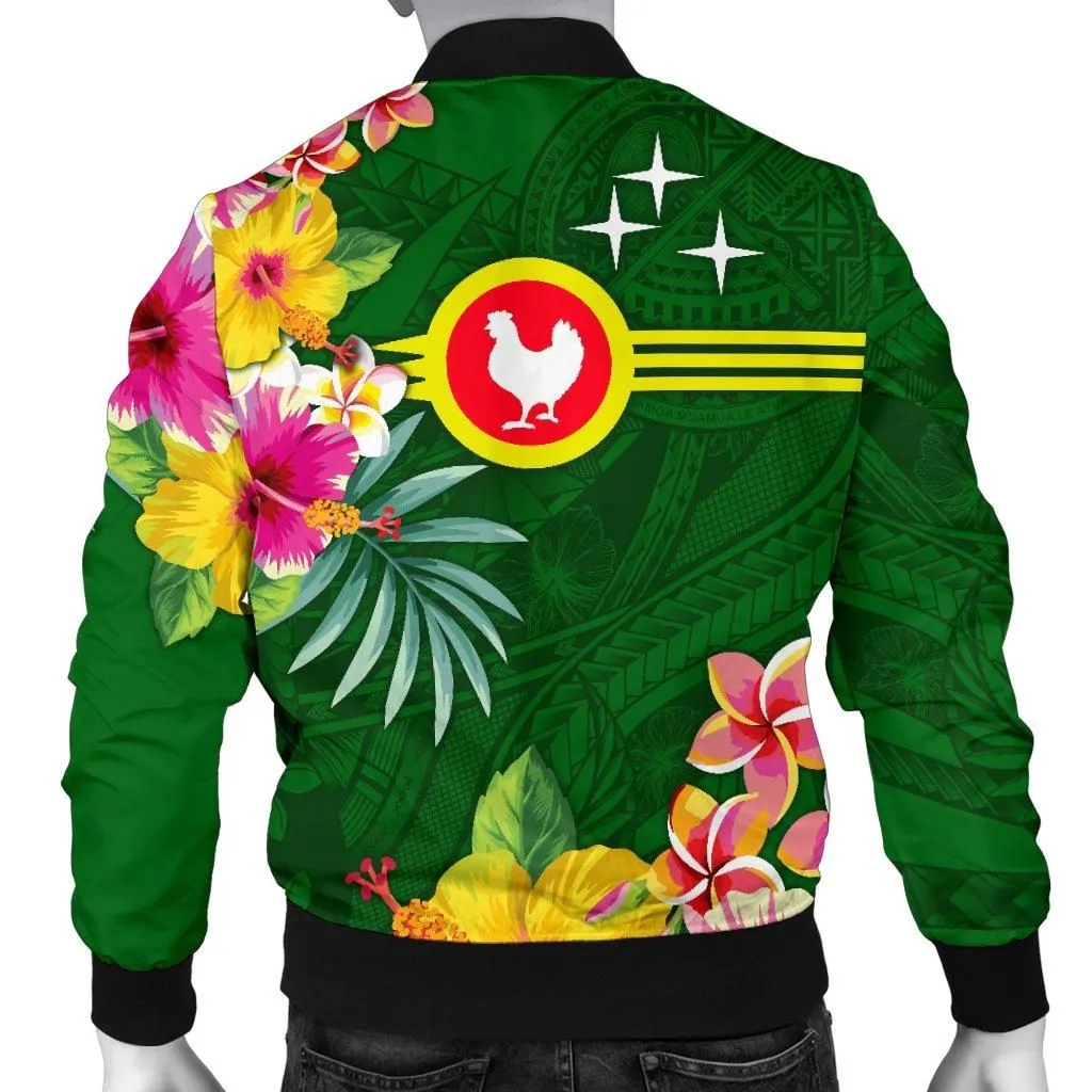 American Samoa Mens Bomber Jacket - Manuatele Hibiscus Flag