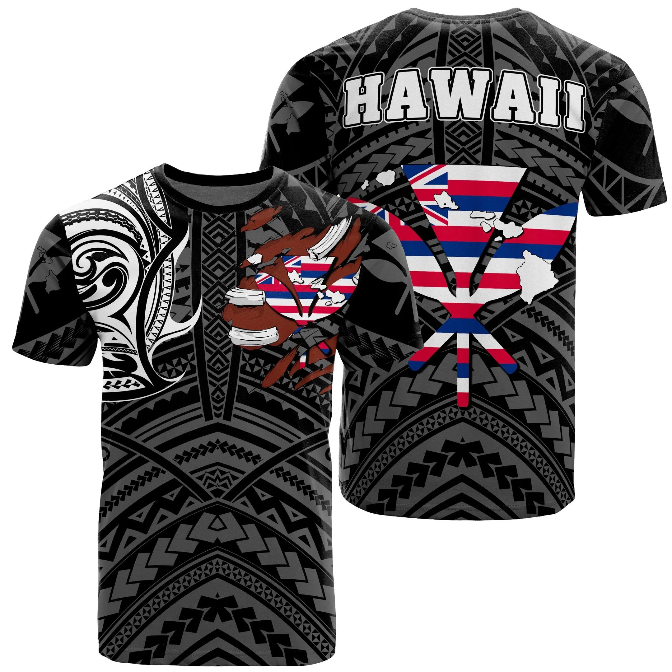 Hawaiian Aloha Kanaka T Shirt Heart Tattoo White Ah J1 Hawaiian Shorts Beach Short Sleeve
