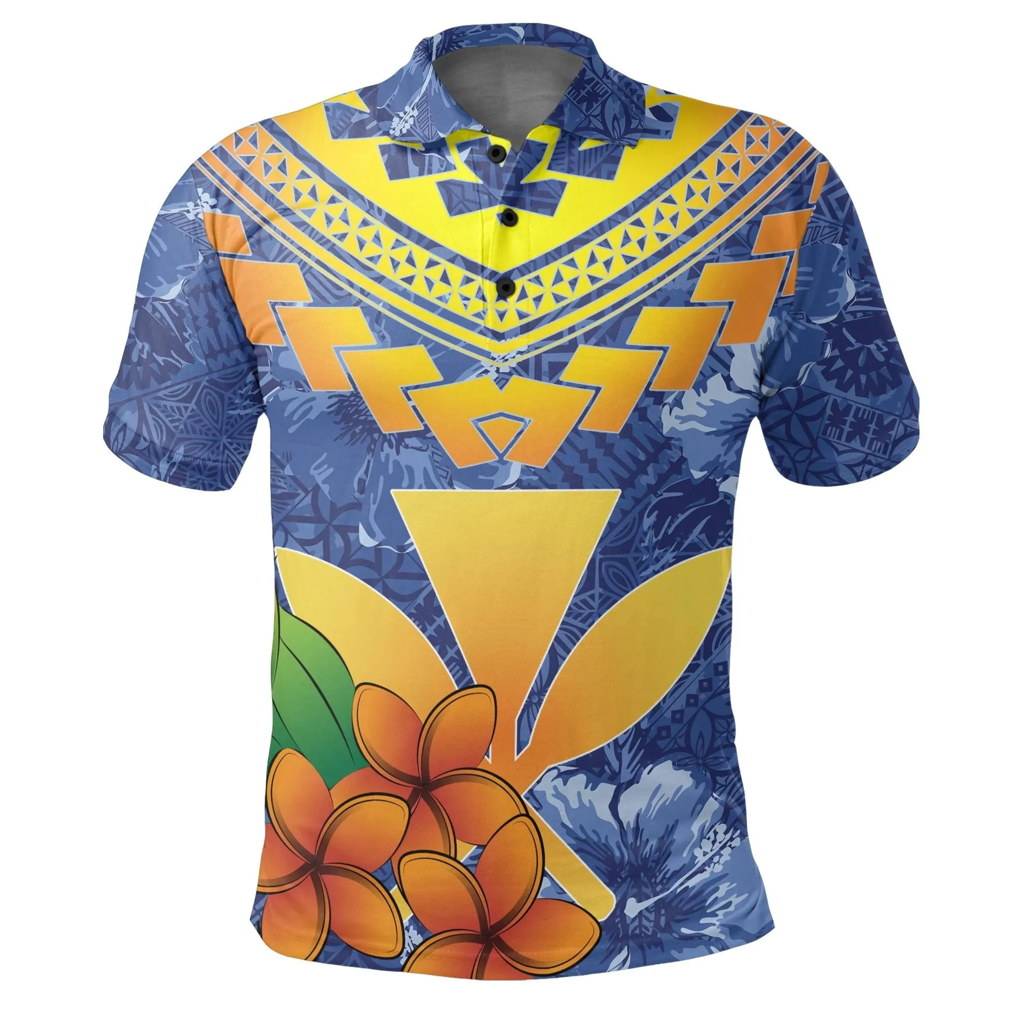 Alohawaii Shirt - Hawaii Kanaka Plumeria Polo Shirt - Ken Style - AH - J3