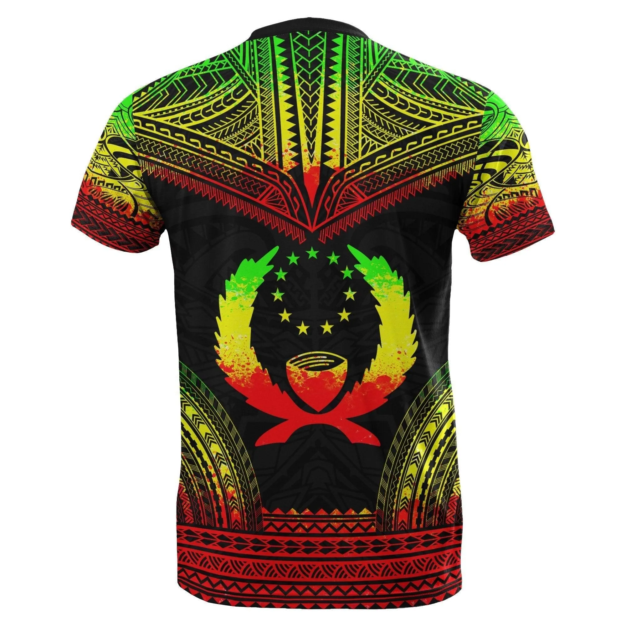 Pohnpei All Over T shirt - Pohnpei Flag Polynesian Tattoo Reggae