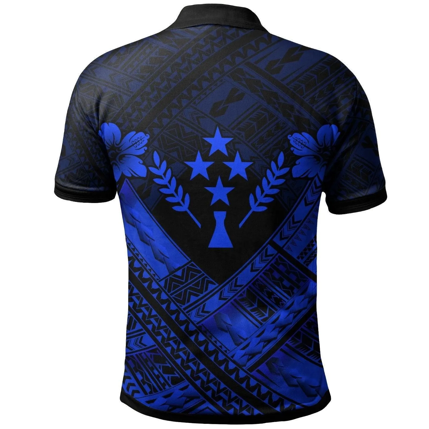 Kosrae Polynesian Personalised Polo Shirts - Kosrae Blue Camisole Hibiscus Style
