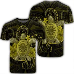 Hawaii Turtle Hibiscus Polynesian T-Shirt - Full Style - Yellow - AH