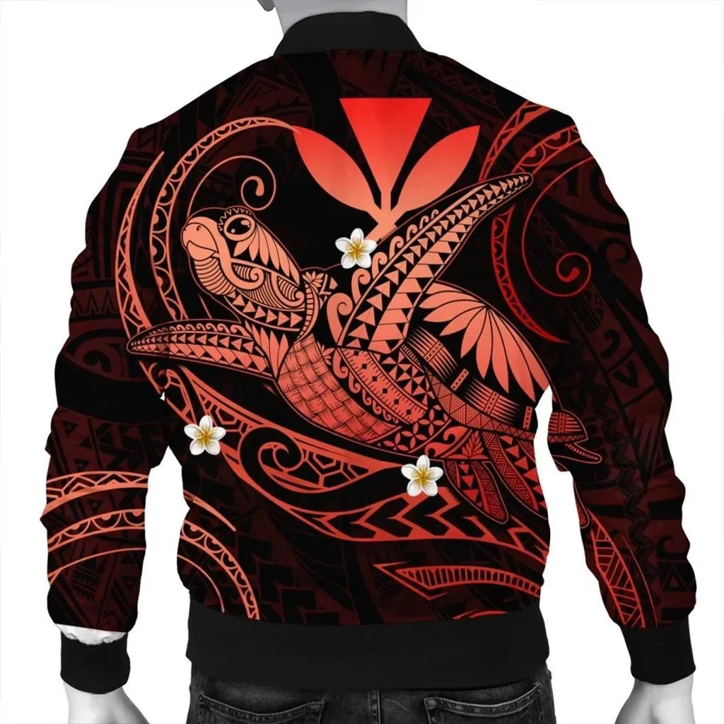 FamilyGater Jacket - Hawaii Turtle Polynesian Bomber Jacket - Nane Style Red - AH - J4R