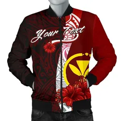 Hawaii Polynesian Custom Personalised Mens Bomber Jacket - Coat Of Arm With Hibiscus