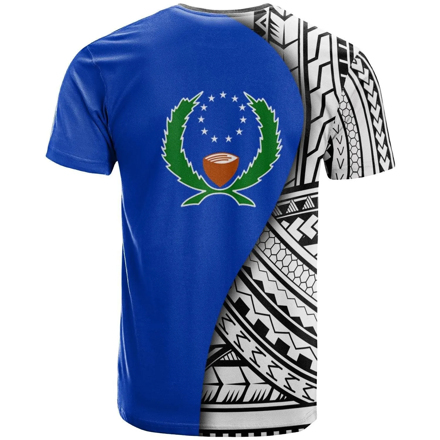 Pohnpei Custom Personalised T shirt - Coat Of Arm and Polynesian Patterns