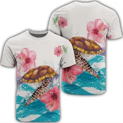 Alohawaii Tee - Hawaiian Turtle Hibiscus Waves Polynesian T-shirt AH - A0