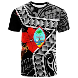 Guam T-Shirt - Hibiscus Ft Polynesian Pattern