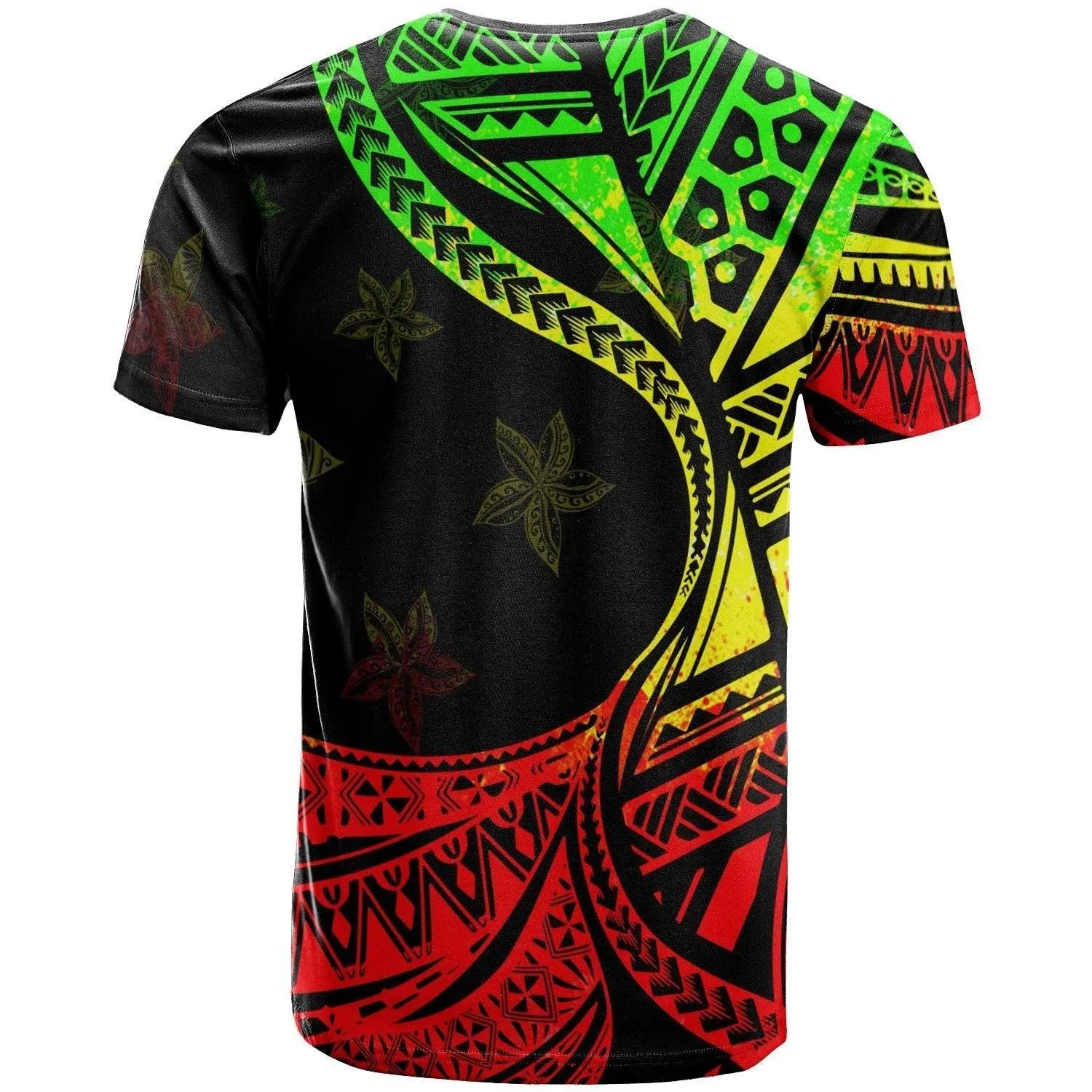 Yap State T shirt - Plumeria Flowers Reggage Version