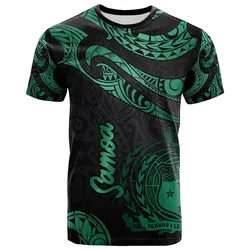 Samoa Polynesian T shirt - Poly Tattoo Green Version