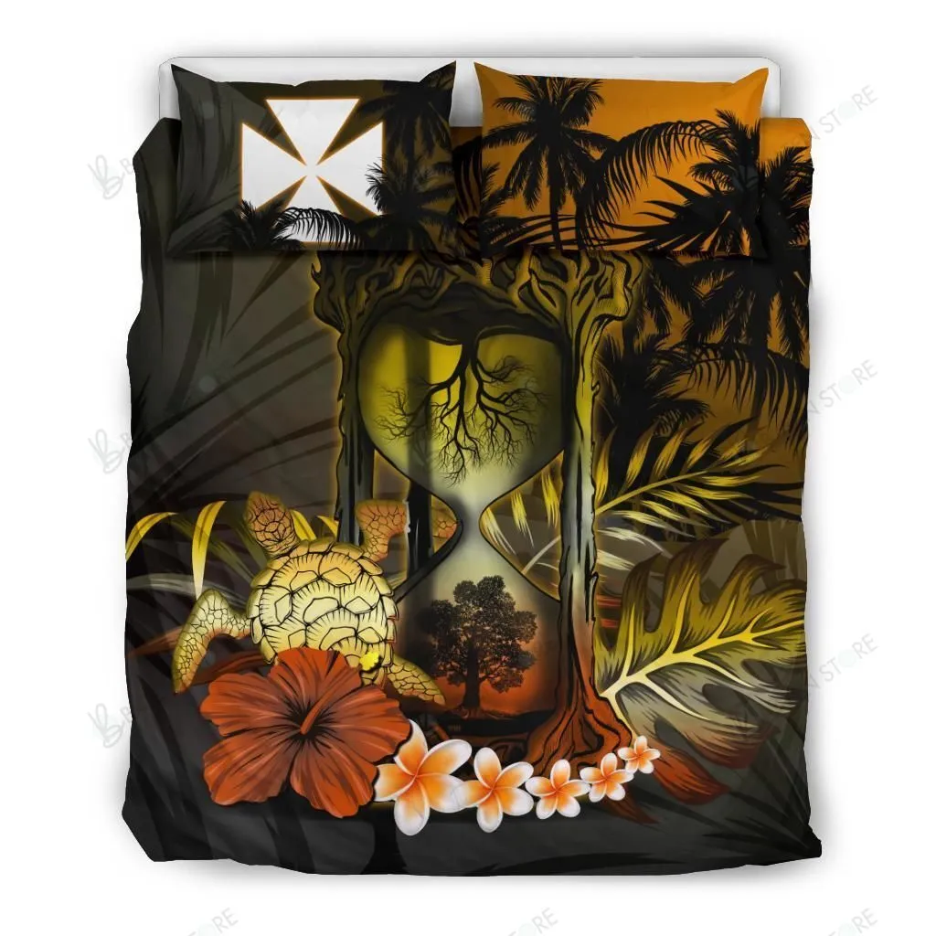 Wallis And Futuna Hibiscus Tree Of Life Hourglass Bedding Set Bedroom Decor