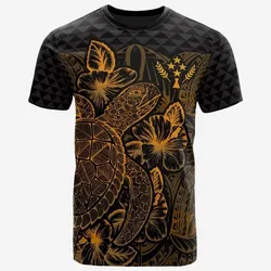 Vibe Hoodie Kosrae T shirt - Kosrae FLag Turtle Hibiscus Gold