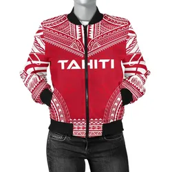 Tahiti Flag Polynesian Chief Women'S Bomber Jacket - Bn10