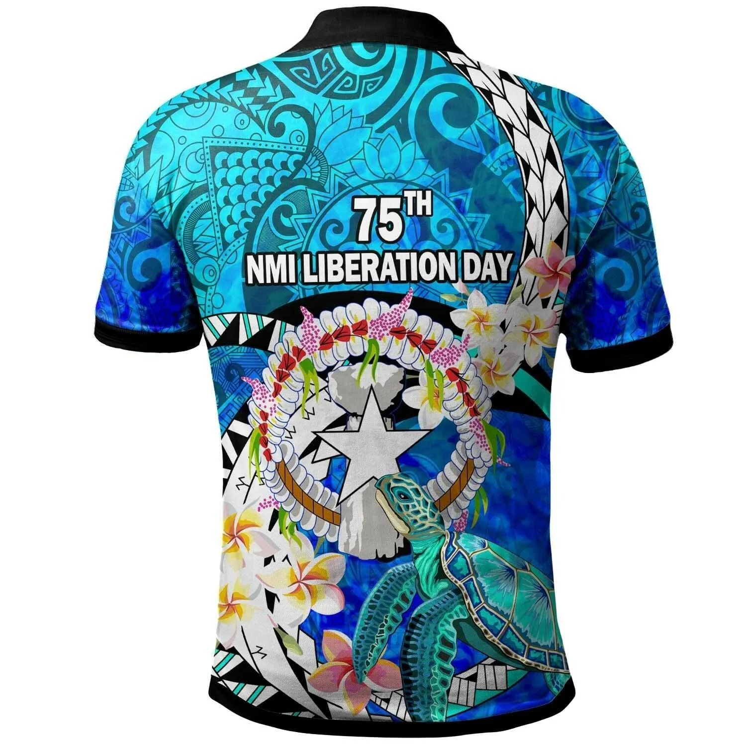 Northern Mariana Islands Polo Shirt CNMI Polynesian Culture with Turtle and Plumeria Polo Shirt LT10