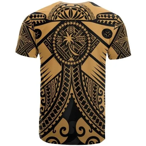 Chuuk T Shirts - Gold Seal with Polynesian Tattoo