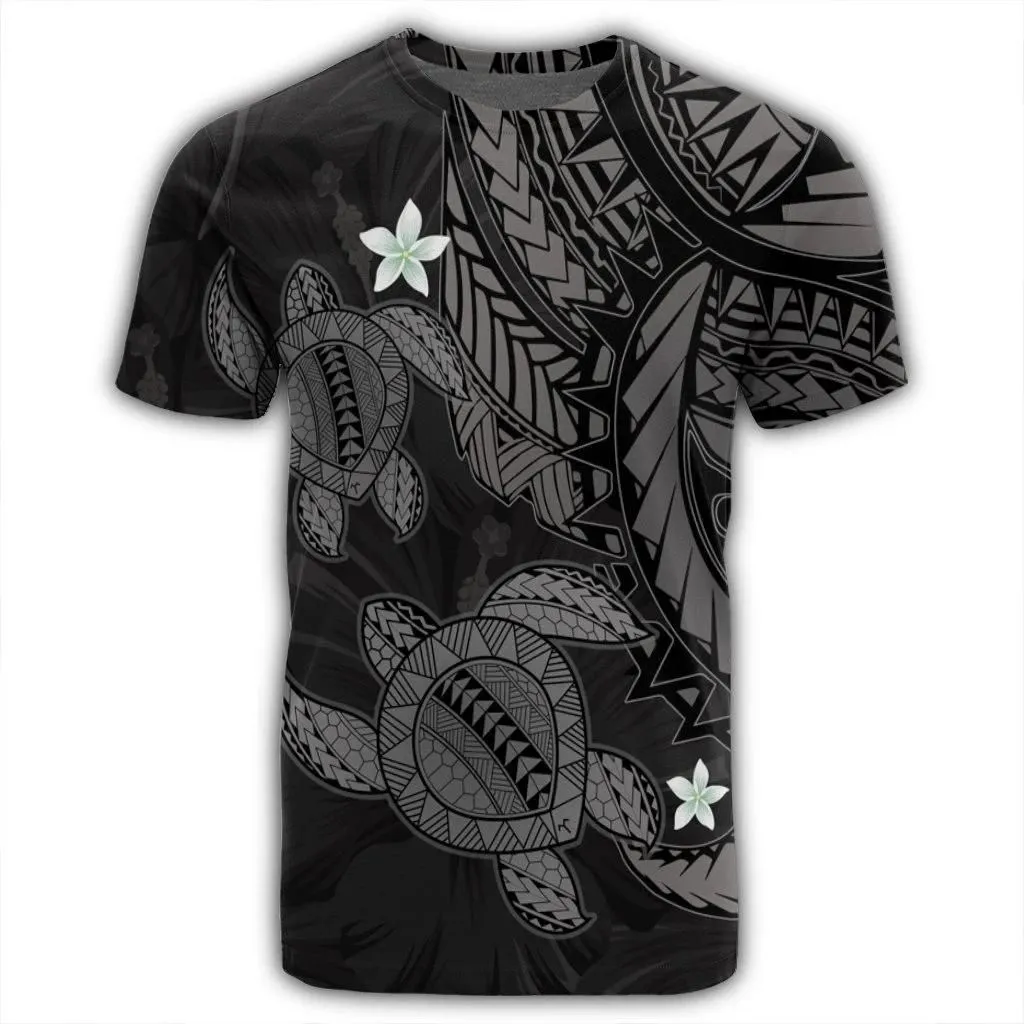 Alohawaii Tee - Hawaii Polynesian Turtle Hibiscus T-shirt Gray - AH - J4R