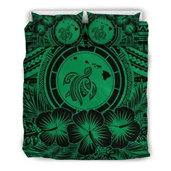 Alohawaii Bedding Set Hawaii Map Honu Hibiscus Green Polynesian Bedding Set Ah Jg Dhc1712669Dd
