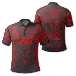 Alohawaii Shirt - Hawaiian Kanaka Map Football Jersey Polo Shirt - Grey And Red - Roger Style - AH - J2