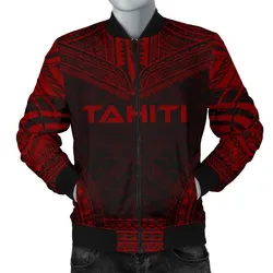 FamilyGater Jacket - Bomber Jacket Tahiti Polynesian Chief - Red Version - Bn10