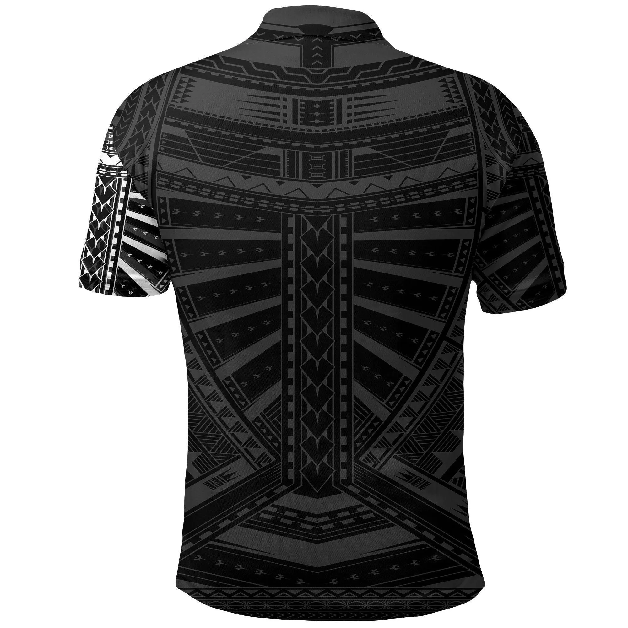 New Zealand Polo Shirt, Maori Samoan Polynesian Tattoo Golf Shirt - White