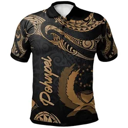 Polynesian Pride Polo Shirt - Pohnpei Polynesian Polo Shirt Poly Tattoo Gold Version