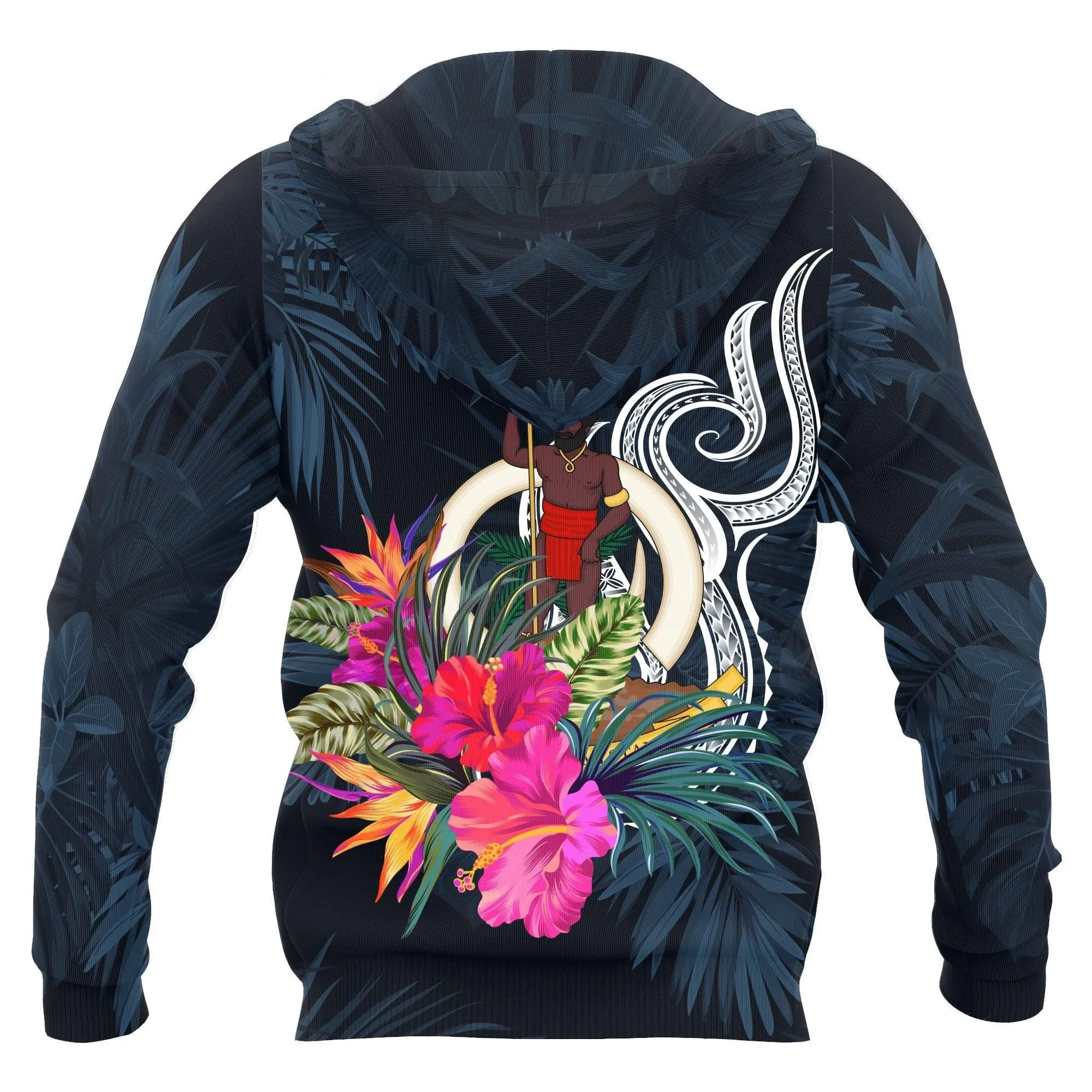 Vanuatu Polynesian Hoodie - Tropical Flower